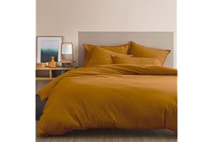 MATT & ROSE Poszwa na kołdrę 140 x 200 cm gładka bawełna prana | 100% prana bawełna | Oeko-Tex | karmel