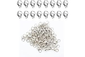 SZXMDKH 60 PCS Jewellery Clasps Lobster Clasp Key Split Clips Keychain Hooks for Jewellery Making Accessory DIY Crafts Suppliers