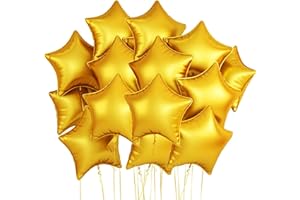 JONAMI Decoration Nouvel An 2026, Ballons Étoile en Feuille Dorés Hélium, Ballons de Fête pour Anniversaire, Nouvel An et Réveillon, Décoration Festive - 25 Pièces