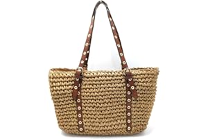 Faylinn Bolso Mujer Verano | Bolso Rafia Mujer | Bolsos Tejidos Crochet - Moda Playa Verano 2024 - Bolsos de Playa de Paja