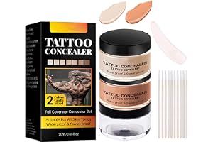 Tattoo Cover Up Makeup – 2 färger heltäckande kroppskoncealer för tatueringar Scars Blemishes – kropp ben makeup vattentät och långvarig – naturligt kroppsskydd perfekt – tatuering skydd kräm