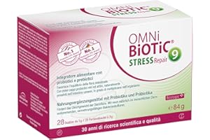 OMNi BiOTiC Stress Repair | Polvere | Con Probiotici e Prebiotici | VEGANO | Senza Glutine | 28 bustine da 3g