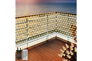 CERIAL 6 x 2 m zewnętrzna siatka świetlna do bushes z wtyczką, 300 diod LED, łańcuch świetlny na zewnątrz, do ogrodu, łańcuch świetlny, wodoszczelny, z pilotem zdalnego sterowania, na Boże Narodzenie