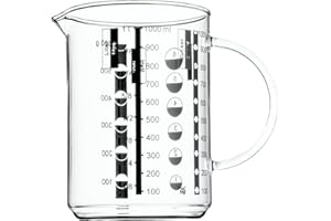 ‎WMF WMF Gourmet Messbecher 1 l – hitzebeständiger Glas-Messbecher mit präziser Skalierung, spülmaschinen- & mikrowellengeeignet, robuster Maßbecher aus Glas zum Kochen, Backen & genauen Abmessen