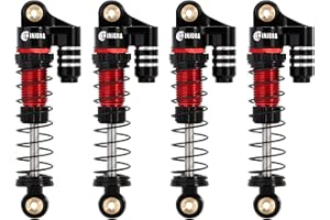 INJORA RC Shocks 39mm - Oil Filled Damper Aluminum Threaded Adjustable for SCX24 Gladiator C10 JLU Deadbolt B17 Axial 1/24 RC Crawler Car Upgrade Parts Tuning,Black