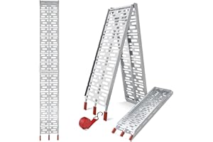 Jago® Rampa di Carico - Set da 1 o 2, Pieghevole, in Alluminio, Carico Massimo 340kg, 227x30 cm, Portatile - Accesso per Moto, Scooter, Quad, Trattorino, Furgone, Carrello (1 Rampa)