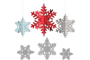 BHGT 3pcs Troqueles Navidad Colgante Copos de Nieve 3D Troqueles Navideño Troqueles Corte Metal para Regalo Navidad Manualidades Decoración