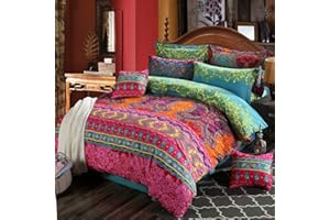 Loussiesd Bohemian Duvet Cover Set Boho Exotic Bedding Set King Size Southwestern Bedspread Microfiber Bedding Cover Set Ethnic Butterfly Comforter Cover with 2 Pillow Shams Zipper 3 Pieces