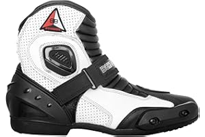 Bottes de moto pour hommes Bohmberg "AUDAX", bottes de motard, bottes de moto de sport en cuir, hydrofuges avec protections renforcées attachées