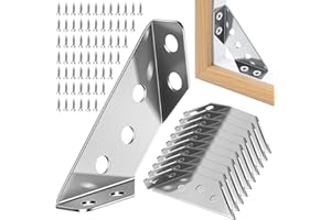 jwtyu Eckverbinder Metall 25 Stück Edelstahl Eckwinkel Dreiecksstütze mit Schraube Möbelwinkel für Betten Tische Stühle Schränke und Andere Holzmöbel