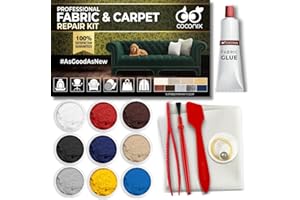 Coconix Fabric & Carpet Repair Kit | Fix Tears, Holes, and Burns on Fabric and Carpet Upholstery, Rugs, and Clothing | Easy Application with Customizable Colors