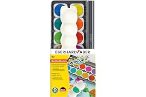 ‎EBERHARD FABER Eberhard Faber 578312 - Wasserfarbkasten Winner, 12 Farben mit Deckweiß und Mischpalette