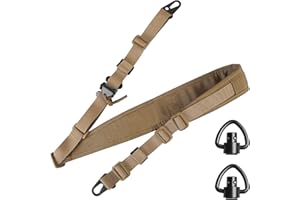 GBKDQQ Correa para rifle de 2 puntos, correa ajustable para armas, correa de hombro antideslizante con 2 correas giratorias para deportes, juego de caza al aire libre