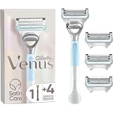 Gillette Venus Satin Care kadın tıraş makinesi, b&ouml;lge i&ccedil;in, 4 yedek bı&ccedil;ak