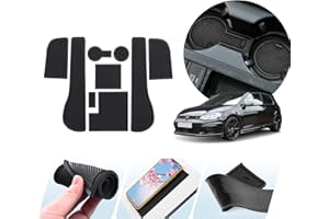 ZCLINKO Compatible with VW Volkswagen Golf Mk7 GTI GTE GTD R 2012-2022 UK Car Mats, Non-Slip Mats for Rubber Mats,Centre Console Armrest,Cup Holder,Door Seam 9 Pcs (Black) (MCD-003)