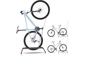 CUCESH Vertical Bike Stand for Indoor Outdoor Freestanding Storage,Upright Bicycle Rack Space Saving Garage Cycle Stand for 20"-27" Mountain Road Child's Bicycles