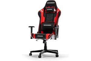 DXRacer (l'originale Prince P132 Sedia Gaming, Ecopelle, Nero-Rosso, Fino a 185 cm
