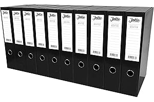 JOTIE Box File with Lock Spring Ring Pull & Catch Glossy Finish 75mm Spine Ideal Document Organiser for Office School Paperwork Storage Foolscap Box Files