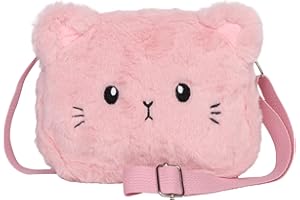 Jiusely Girls Shoulder Bag Princess Plush Bag, Cute Cat Crossbody Bag Plush Shoulder Bags Handbags Kids Girls Coin Purse For Shopping School Travel