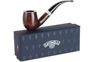 Savinelli Trevi Series 606 KS Holzpfeife aus mediterranem Wurzelholz, gebogen, poliert, 6 mm