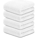 DECASATEXTIL Pack of 4 Washcloths 50 x 100 cm Cotton 450 g/m&sup2; &ndash; Soft and Absorbent &ndash; Bath and Hand Towels for Washbasin, Gym
