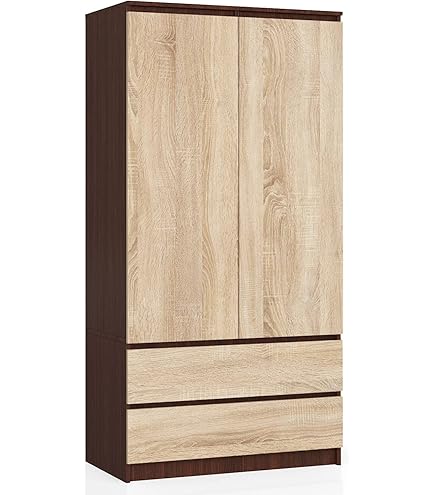 Kledingkast Met Legplanken En 2 Industriële Design Lades L. 113 Cm Detroit 2 Laden Industrieel Ontwerp