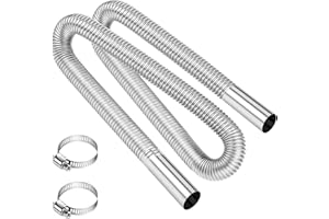 WT WISDOM TOGETHER Abgasschlauch für Stromerzeuger 120 CM, Standheizung Diesel Abgasschlauch Auto Edelstahl Abgasrohr Metallschlauch Abgasrohr Standheizung Abgasrohre mit Zwei Edelstahlklammern