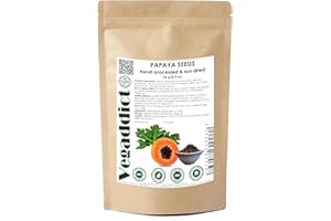 VEGADDICT 100% Natural Sun Dried Papaya Seeds | High Papain & Carpain Content | No Additives | Vegan | Laboratory Tested | Gluten & Lactose Free | Ethycally sourced | 25g (0.9 oz)
