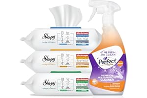 ROXLIN 300x Sleepy Reinigungstücher 1x Blau + 1x Grün + 1x Gelb mit Bleichzusatz - Extra Stark gegen Flecken - Grün, Blau und Gelb Oberflächenreinigungs-Set - perfekt für Boden, Küche, Badezimmer