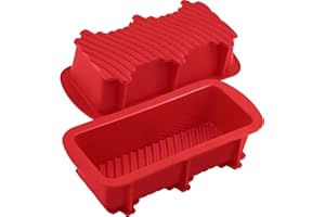 Anaeat Silicone Baking Bread Loaf Pans Set of 2, Nonstick loaf pan - Just PoP Out! Standard Baking Molds for Homemade Breads, Meatloaf, Cakes, Brownies, BPA Free & Oven Safe & Dishwasher Safe