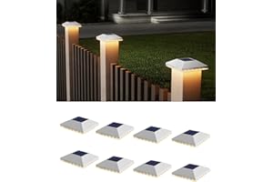 JACKYLED Solar Post Lights for 7×7 9×9 10×10 CM, IP65 Waterproof Post Lights, Auto Dusk to Dawn Solar Fence Light for Mailbox, Garden, Driveway (8pack)