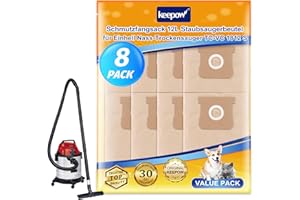 KEEPOW Schmutzfangsack Staubsaugerbeutel für Einhell Nass-Trockensauger, StaubsaugerBeutel für Einhell TC-VC 1812 s Beutel, 12L, 8 Stück