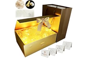 YEAHBOOM Magnética Caja de Regalo de Cartón,Caja de regalo con lazo,Caja de Regalo de Reutilizable Creative Box,Adecuado para Envoltorio de Boda de Cumpleaños de Navidad de san valentin de pascua de halloween