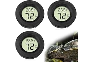 Riisoyu 3 Stück Hygrometer Thermometer, LCD Monitor Innen Feuchtigkeitsmesser Mini Digital Hygrometer Thermometer Zimmerthermometer Hygrometer für Innen Büro Wohnzimmer, Schwarz Rund