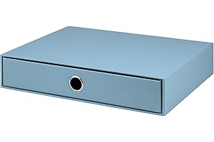 ‎RÖSSLER PAPIER Rössler SOHO 1er Schubladenbox aus Papier | Büro Organizer Schreibtisch | Schubladen Organizer Büro Zubehör & Bürobedarf | Schreibtisch Organizer Box | 34 x 25 x 7 cm | 1 Stück | Farbe: Blau | Denim