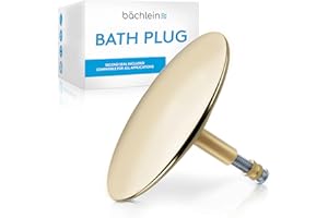 Bächlein uniwersalny korek wannowy - korek odpływowy [złoty] - z uszczelką wymienną - zestaw odpływowy do każdej standardowej wanny - korek wannowy