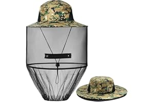 AOGOE Cappello con Zanzariera, Rete per La Testa, Anti Zanzara, Protezione da Insetti - Velo per Apicoltura, Campeggio, Escursionismo, Pesca