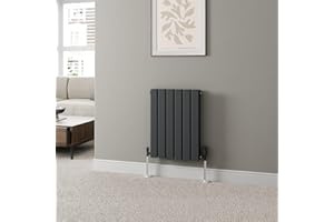 DuraTherm® 600 x 456mm Anthracite Grey Horizontal Designer Radiator Double Column Flat Panel Modern Central Heating Panels Bathroom Radiators