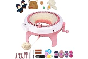 SMGBWAY Strickmaschine 48 Nadeln,Smart Weaving Loom Strickmaschine,Knit Loom Machine,Manual Rotating Kit mit Reihenzähler, DIY Dualmodus Rundwebrahmen für Erwachsene Kinder Spielzeug Socken Hüte Schals