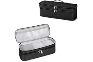 SITHON Bolsa para Revlon Pro Collection Salon One-Step Secador y Volumizador, Doble Capa Estuche Funda de Viaje para Rowenta, Remington, Imetec Bellissima, LANDOT, BaByliss, (solo bolsa) (Negro)