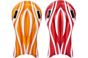 SLOOSH 2 Pack Inflatable bodyboards for Water Slides, Pool Floating, Swimming Inflatable Pool Floats for Kids, Water Boards Learn to Swim, Summer Water Fun Toy for Kids Toddlers (Red and Orange)