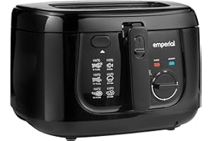 Emperial 2.5L Deep Fat Fryer Adjustable Temperature Control & Removable Basket 1800W - Black