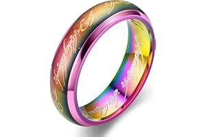 EUMENIDES Color Changing Ring,Men's Women's Mood Color Changing Ring， Titanium Steel Color Ring,Novel Ring, Lovers Fashion Ring,