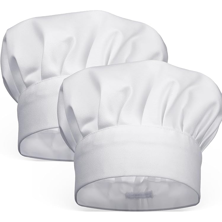 Cuisinier Boulanger Adulte 2 Toques De Chef Réglables - Coton Polyester Pour Cuisine Et Restaurant Bonnet Cuisine Poly-coton