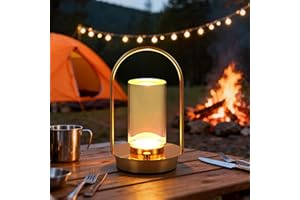 VIMAZ Cordless Table Lamp Rechargeable,Portable Metal Gold Table Lamps,4000mAH Crystal Lantern Table Lamp Touch Lamp,3 Color Stepless Dimming Battery Operated Lamp for Indoor Outdoor,Camping (Gold)