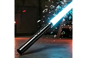Airmsa lasersvärd, lightsaber RGB 15 färger, USB-uppladdningsbar ljussabel med FX-ljud, ljussvärd leksak för barn, halloween