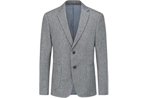 Allthemen Blazer da Uomo Regular Fit 2 Bottoni Giacca da Abito Elegante a Quadri Formale Business d'Affari