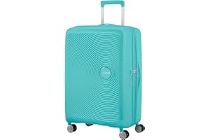 American Tourister Soundbox - Spinner M Expandable Suitcase, 67 cm, 71.5/81 Litre, Blue (Poolside Blue)