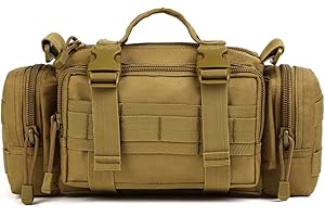 HUNTVP Táctical Bolsa de Riñonera Bandolera Cinturón Estilo Militar Molle 3 Vías de Llevar Bolso de Cintura Impermeable para Correr Senderismo Ciclismo Camping