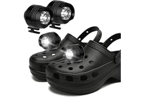 Jkevow 2 Stück Croc Lichter,LED Crocs Licht mit 3 Lichtmodi,Croc Lights mit IPX5 Wasserdicht für Spaziergänge mit Dem Hund,Camping,Radfahren